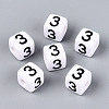Opaque Acrylic European Large Hole Beads SACR-N020-01B-04-1