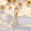 Brass Micro Pave Clear Cubic Zirconia Hoop Earrings WGE85EC-02-1