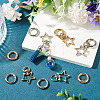 10Pcs 2 Colors Star Alloy Swivel Snap Hook Clasps & 10Pcs 2 Colors Alloy Spring Gate Rings Findings Kits FIND-TADJ0001-24-5