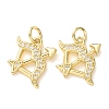 Brass Micro Pave Clear Cubic Zirconia Pendants LS-CU-E003-14G-A-1