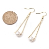 Natural Cultured Freshwater Pearl Beads with Brass Dangle Earrings X-EJEW-JE05757-3