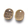 Tibetan Style Alloy Oval Charms LS-TIBEP-Q035-08AB-NR-2