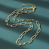 Brass Paperclip Chain Necklaces NJEW-A042-17G-04-5