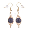 Natural Lapis Lazuli Braided Dangle Earring EJEW-JE04845-02-3