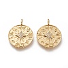 Brass Micro Pave Clear Cubic Zirconia Pendants ZIRC-L091-057G-2