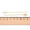 Cross with Flower Brass Clear Cubic Zirconia Ear Thread EJEW-H182-13G-5