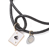 2Pcs Alloy Enamel Ace of Spades Card Charm Bracelets BJEW-JB13424-5