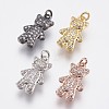 Brass Micro Pave Cubic Zirconia Pendants ZIRC-F084-12-1