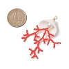 3Pcs Glass Seed Beaded & Clam Shell Big Pendants PALLOY-MZ01152-3