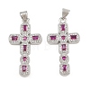 Brass Micro Pave Cubic Zirconia Pendants CU-CBADC6C-12P-06-1