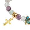 Religion Alloy Cross Charm Bracelets BJEW-JB13402-3