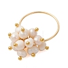 Natural Cultured Freshwater Pearl Finger Rings RJEW-JR01002-2