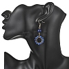 304 Stainless Steel Round Dangle Earrings EJEW-JE06786-01-3