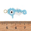 Glass Seed Beaded Pendants PALLOY-MZ01420-01-3