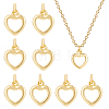 12Pcs Brass Heart Charms KK-BC0010-43-1