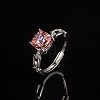 Brass with Cubic Zirconia Cuff Open Rings FS-WGDB07C-01-2