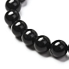 Energy Natural Black Stone Stretch Bracelets Set for Men Women BJEW-JB06722-6