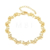 Brass Micro Pave Clear Cubic Zirconia Link Chain Bracelets for Women BJEW-A090-10D-G-4