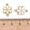 304 Stainless Steel Enamel Flower Links Connector Charms STAS-K330-16G-01-3