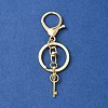 304 Stainless Steel Initial Letter Key Charm Keychains KEYC-YW00004-17-2