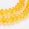 Faceted Bicone Transparent Glass Bead Strands GLAA-J082-A14-1