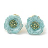 Flower Ion Plating(IP) 304 Stainless Steel Stud Earrings EJEW-G400-14G-02-2