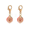 Brass Enamel Pendant Decorations HJEW-YW00573-03-1