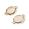 Natural Rose Quartz Faceted Oval Connector Charms G-I382-04G-02-2