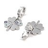 Clover 304 Stainless Steel Dangle Earrings EJEW-L283-082P-2