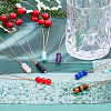 8Pcs 8 Style Natural Mixed Gemstone Round Beaded Pendant Necklaces Set with Iron Cable Chains NJEW-AB00025-5