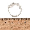 Round Copper Wire with Electroplate Non-magnetic Synthetic Hematite Finger Rings RJEW-JR01096-4
