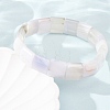 Square Natural Banded Agate(Dyed & Heated) Beaded Stretch Bracelets for Women Men GG-CBA9ACE-B17-3