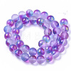 Frosted Spray Painted Glass Beads Strands GLAA-N035-03D-C03-2