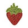 Fruit Zinc Alloy Rhinestone Brooches for Backpack Clothes JEWB-R068-02A-G-1