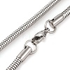 201 Stainless Steel Round Snake Chain Necklaces for Women NJEW-G140-06E-P-1-3