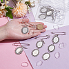 Iron Oval Link Brooch Base Settings AJEW-UN00044-01-3