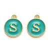 Golden Plated Alloy Enamel Charms X-ENAM-Q437-15S-1