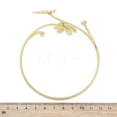 Flower Alloy Arm Cuff Bangles for Girl Women AJEW-A063-01G-G-1