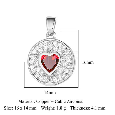 Brass Micro Pave Cubic Zirconia Pendants ZIRC-OY001-02P-1