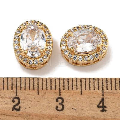 Brass Micro Pave Cubic Zirconia Beads KK-U037-07G-01-1