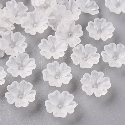 Transparent Frosted Acrylic Bead Caps MACR-S371-04A-701-1