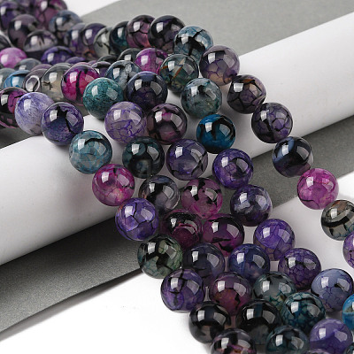 Natural Dragon Veins Agate Bead Strands G-NH0013-B01-02-1