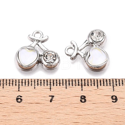 Rack Plating Alloy Glass Pendants FIND-N005-13P-1