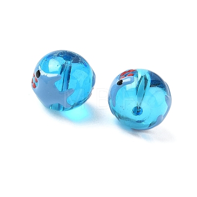 Ocean Theme Handmade Glass Enamel Beads LAMP-D304-02D-1