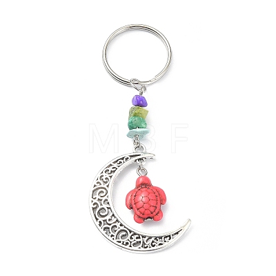 Dyed Synthetic Turquoise Turtle Keychain KEYC-JKC00492-1