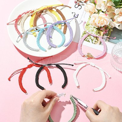 12Pcs Waxed Polyester Cord Bracelets Making AJEW-CJ00021-1