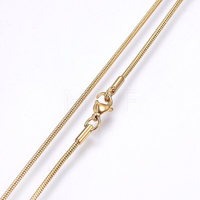 304 Stainless Steel Snake Chain Necklaces NJEW-F226-01G-03-1