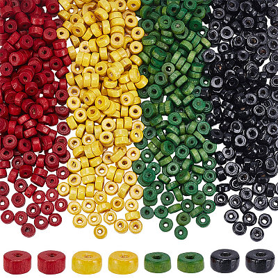 1400Pcs 4 Colors Natural Maple Wood Beads WOOD-SP0002-02-1