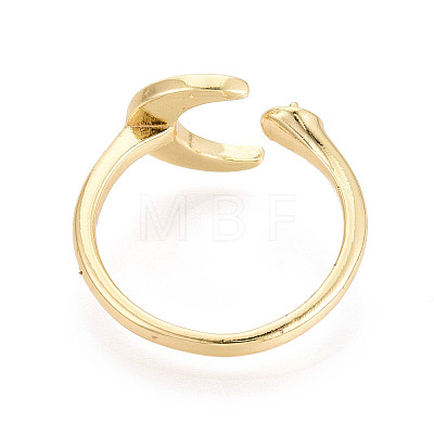 Moon Brass Shell Cuff Rings Setting KK-T079-23G-1
