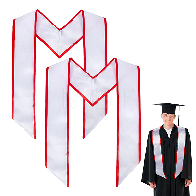 2Pcs Satin Graduation Sash Honor Stole Scarf for Men Women AJEW-MA0001-38A-1